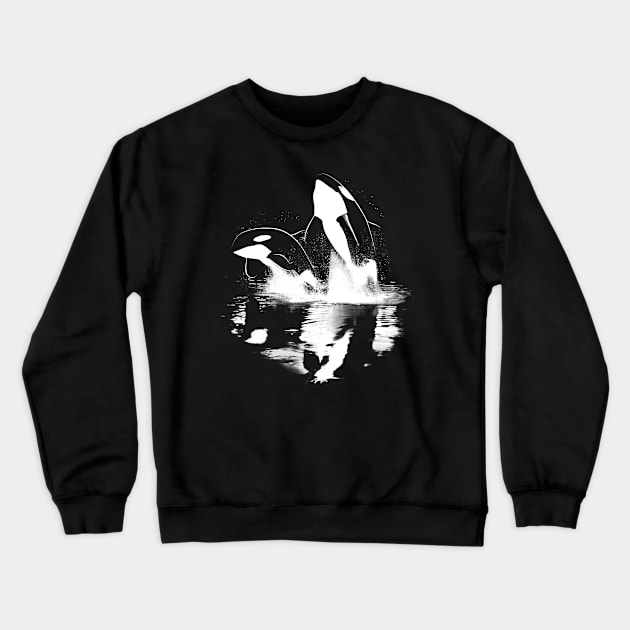 Jumping Orcas Crewneck Sweatshirt by Art by Aelia